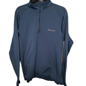 Marmot Men's Blue Fleece Lined 1/4 Zip Pullover Jacket Size Large